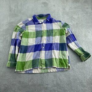 BDG Mens L-G Checkered Button-Up Shirt Green & Blue 100% Cotton 4572